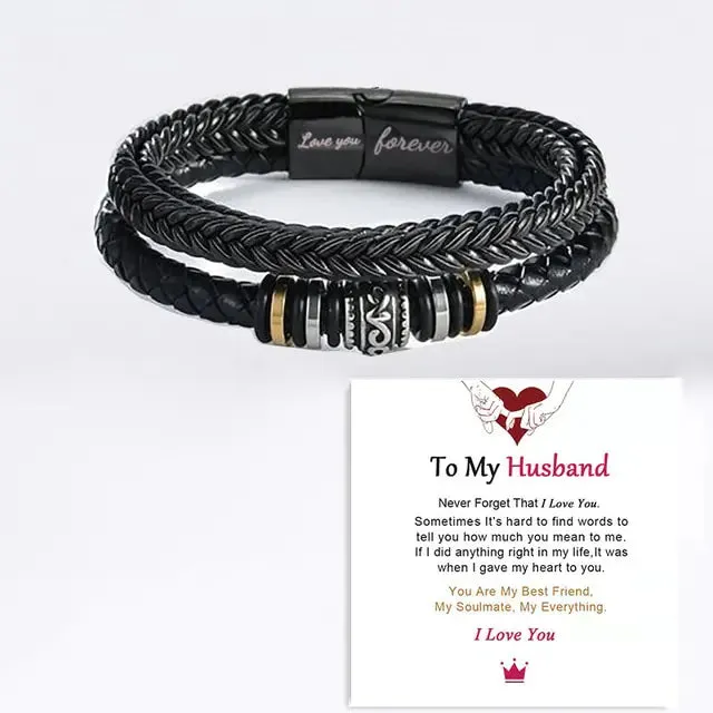 Braided Leather Bracelets for Men - Vegan leather - Imported