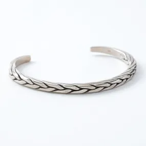 Braided Silver Cuff Bracelet