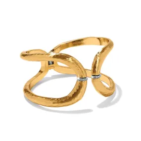 Brighton | Meridian Geo Hinged Bangle Bracelet in Gold Tone