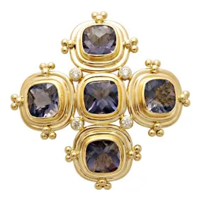 Brooch-Iolite and Diamond  (1628C)