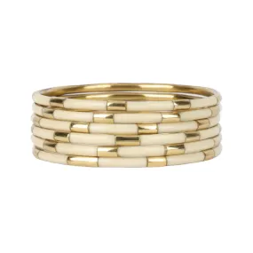 BuDhaGirl | Set of Six | Veda Bangles in Ivory