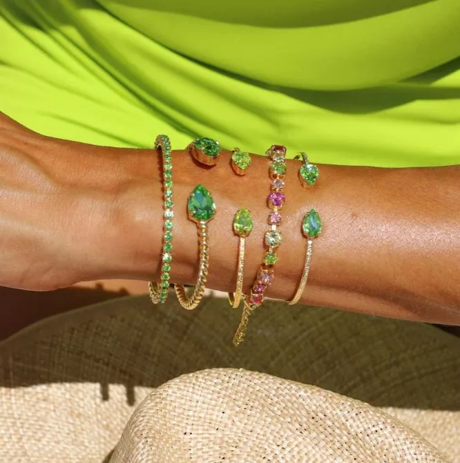 Caroline Svedbom Petite Drop Bracelet Gold Peridot