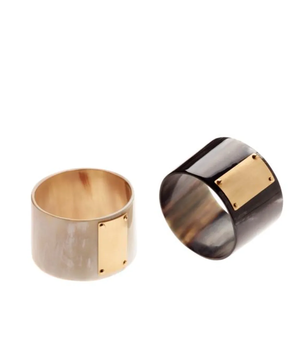 CATHs Medium Width Horn and Bronze Cuff