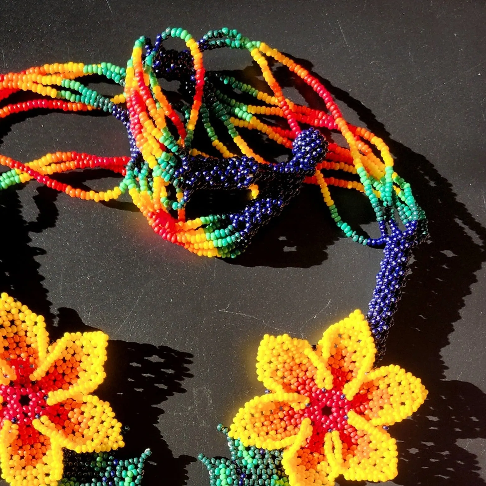 Celebrate Spring Huichol Necklace - 23.5" Long