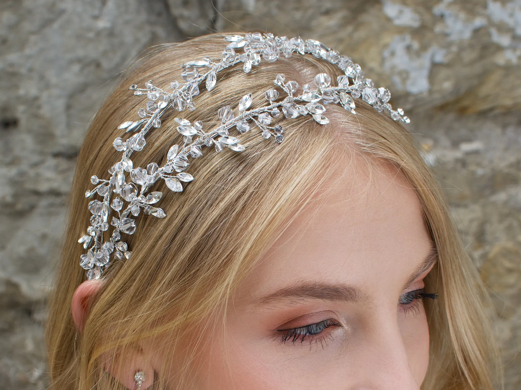 Celina - Twin Band Classical Crystal Headband