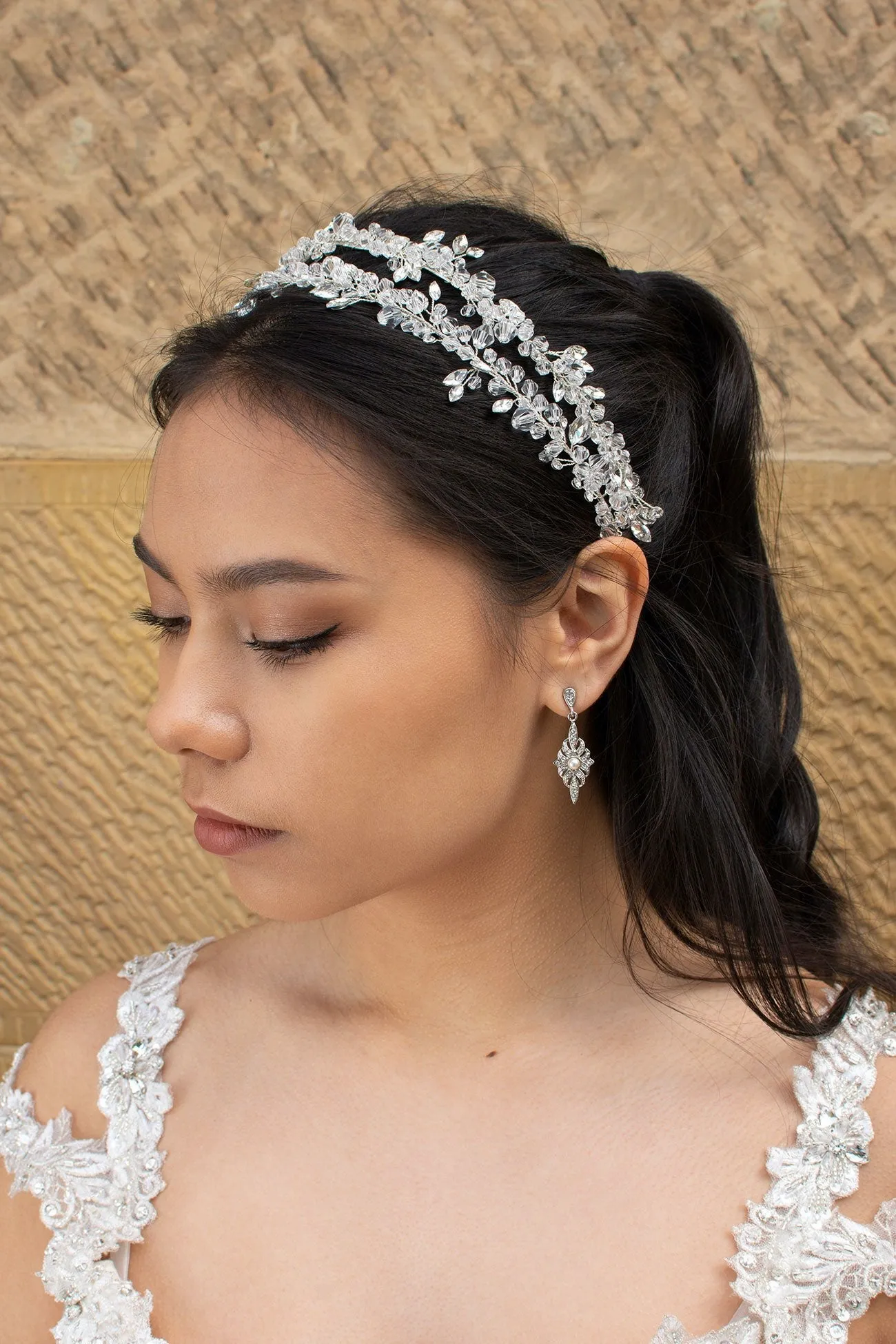 Celina - Twin Band Classical Crystal Headband