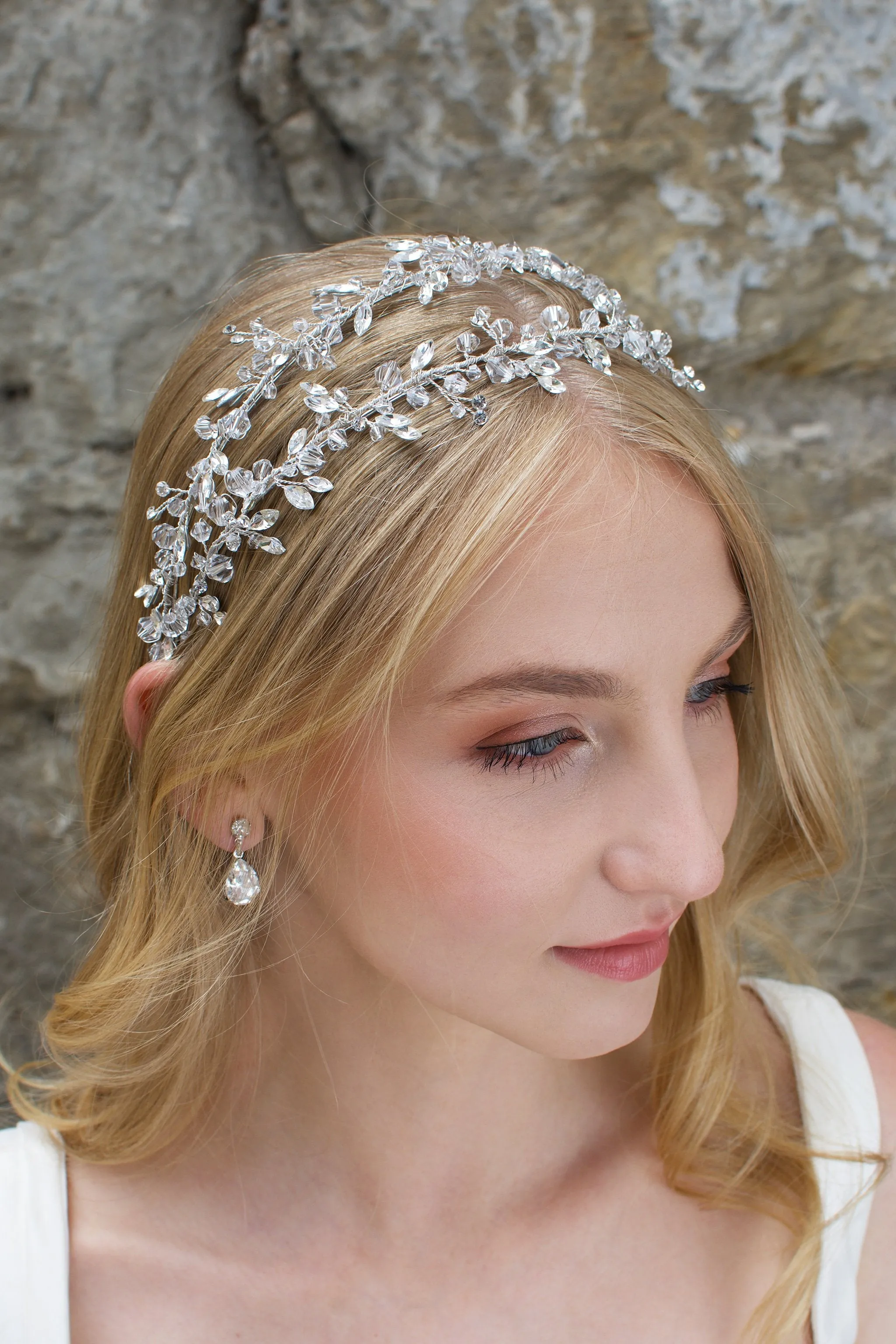 Celina - Twin Band Classical Crystal Headband