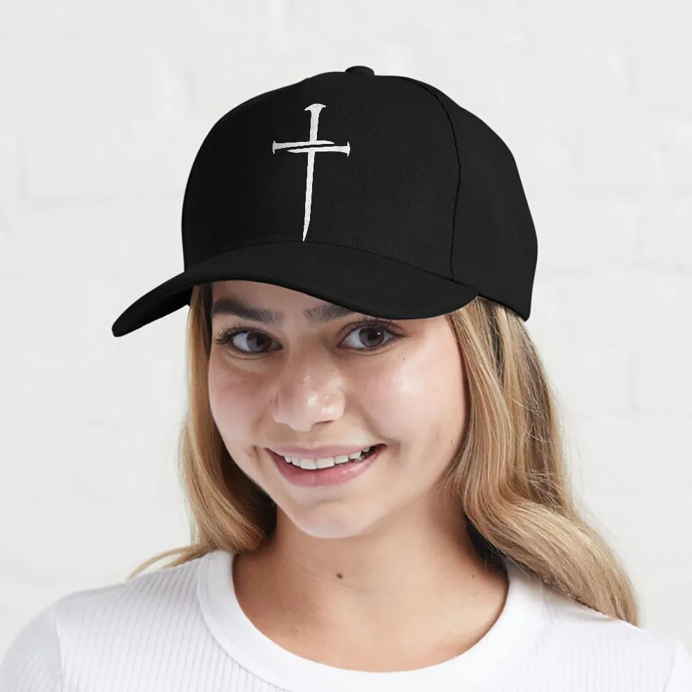 Christian Nail Cross Faith Distressed Religious Men Women Cap