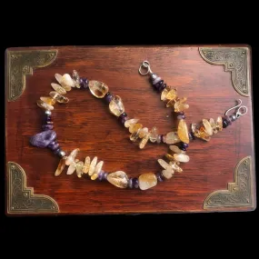 Citrine and Amethyst Beaded Necklace