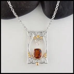 Citrine and Trinity Knot Necklace