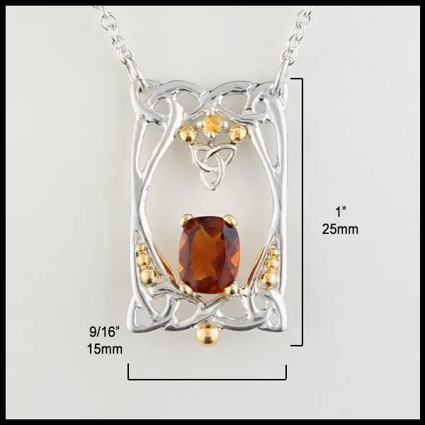 Citrine and Trinity Knot Necklace