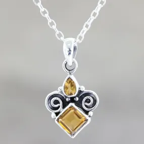 Citrine Birthstone Pendant Necklace - Paramount | NOVICA