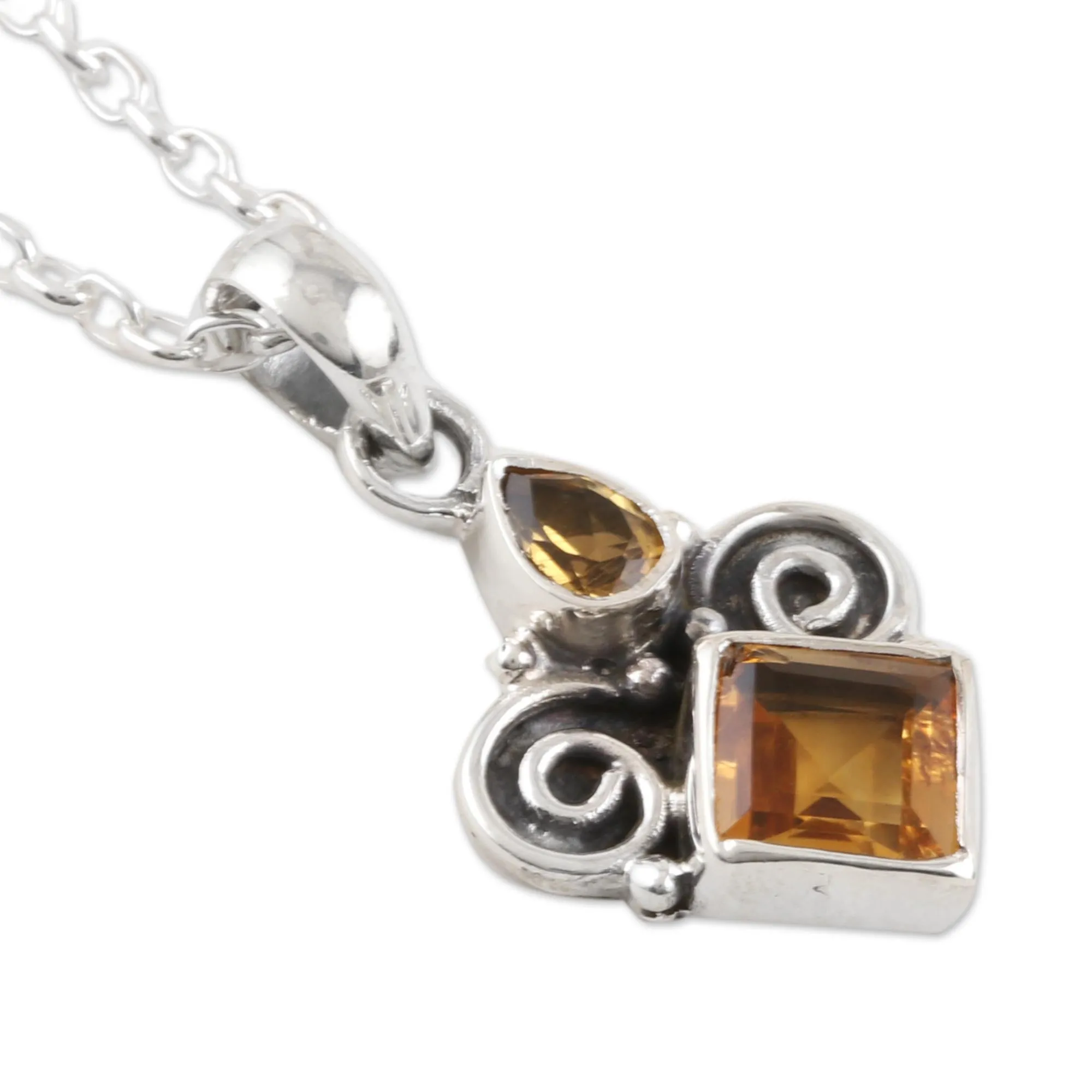 Citrine Birthstone Pendant Necklace - Paramount | NOVICA