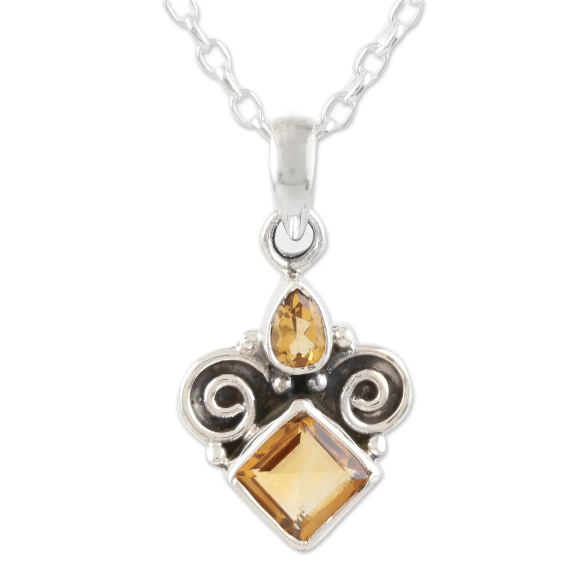 Citrine Birthstone Pendant Necklace - Paramount | NOVICA