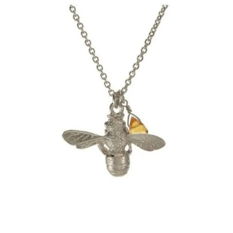 Citrine Briolette & Sterling Silver Necklace - "Honey Bee"