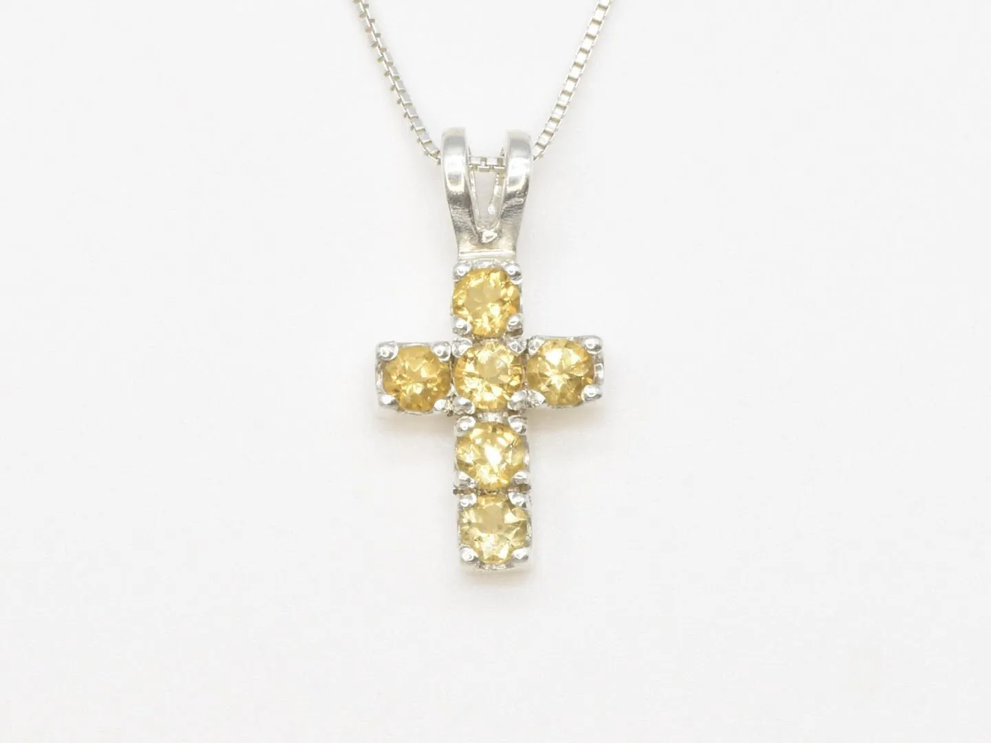 Citrine Cross Pendant - Real Citrine Pendant, Christian Yellow Pendant