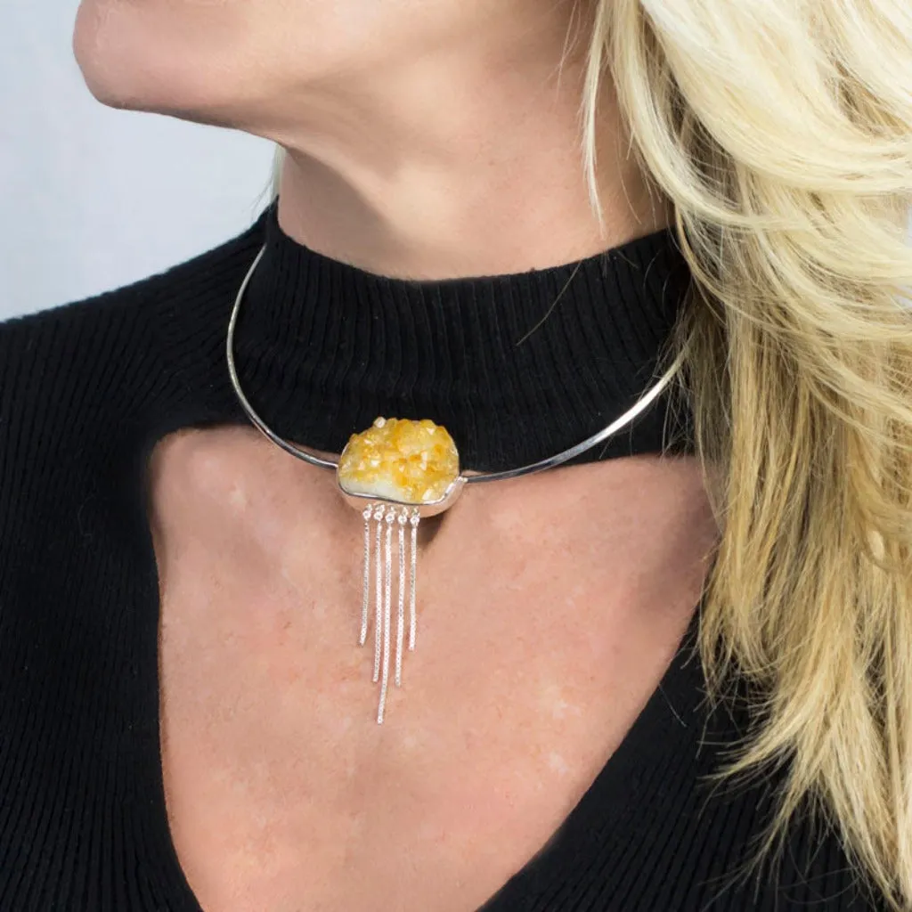 Citrine Druzy Necklace