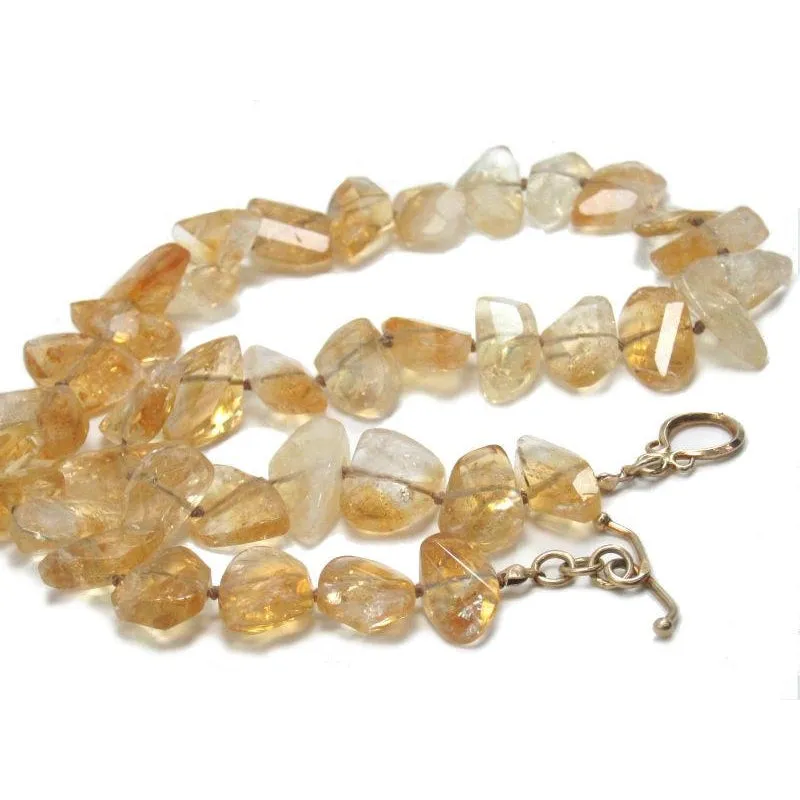 Citrine Necklace with Gold Plate Toggle Clasp