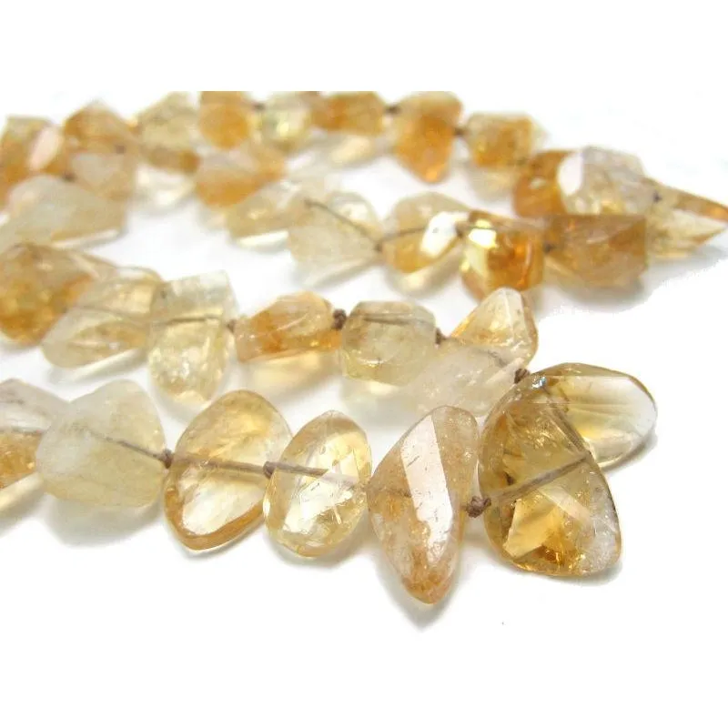 Citrine Necklace with Gold Plate Toggle Clasp