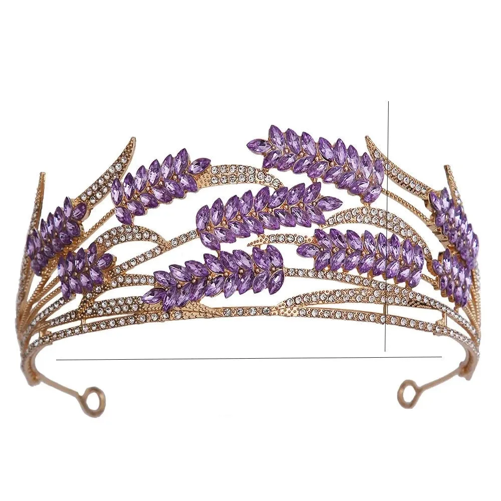 Classic Crystal Leaf Tiara Crown Princess Party Hair Accessory