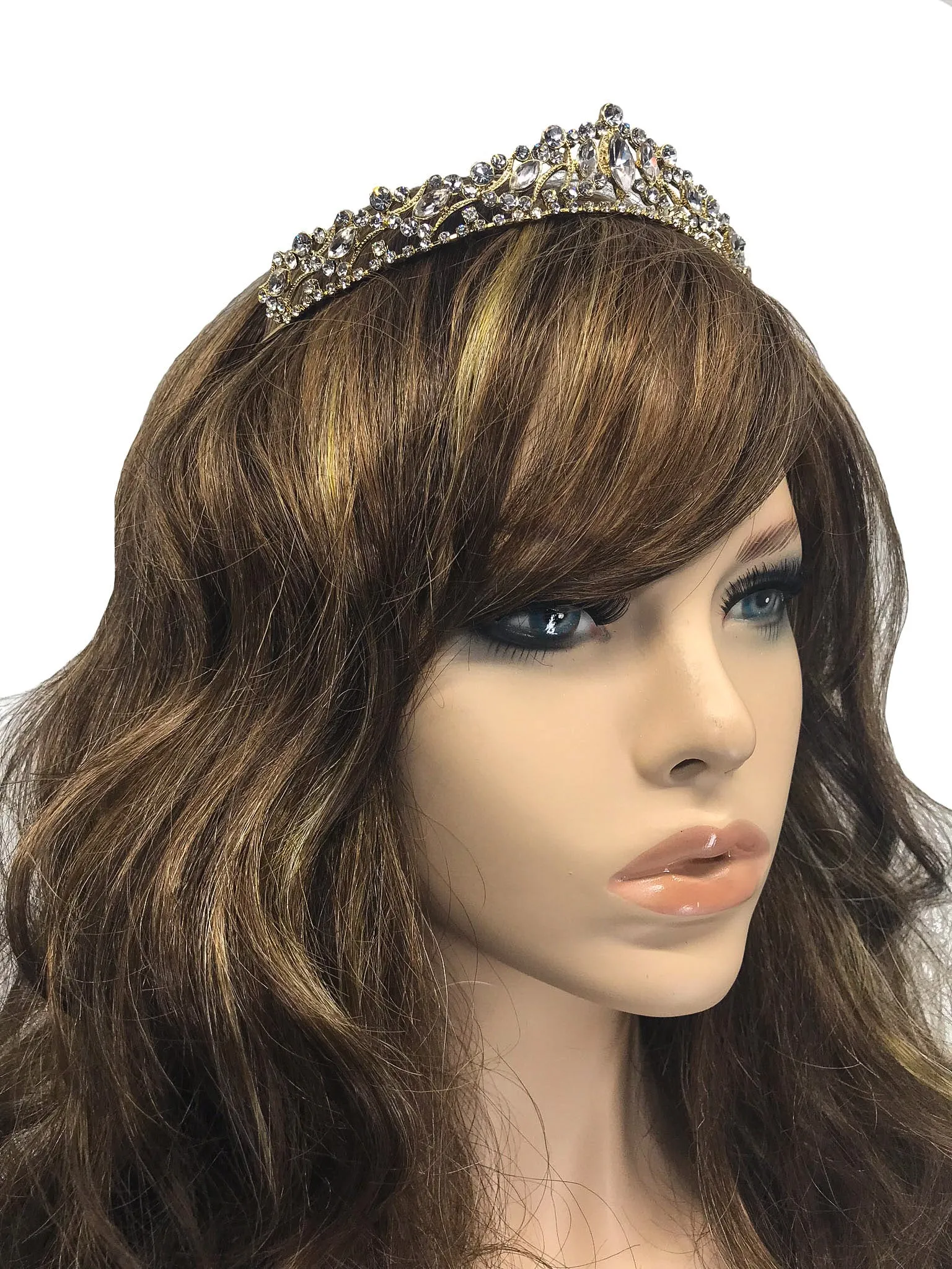 Claudia Marquise Crystal Gold Tiara