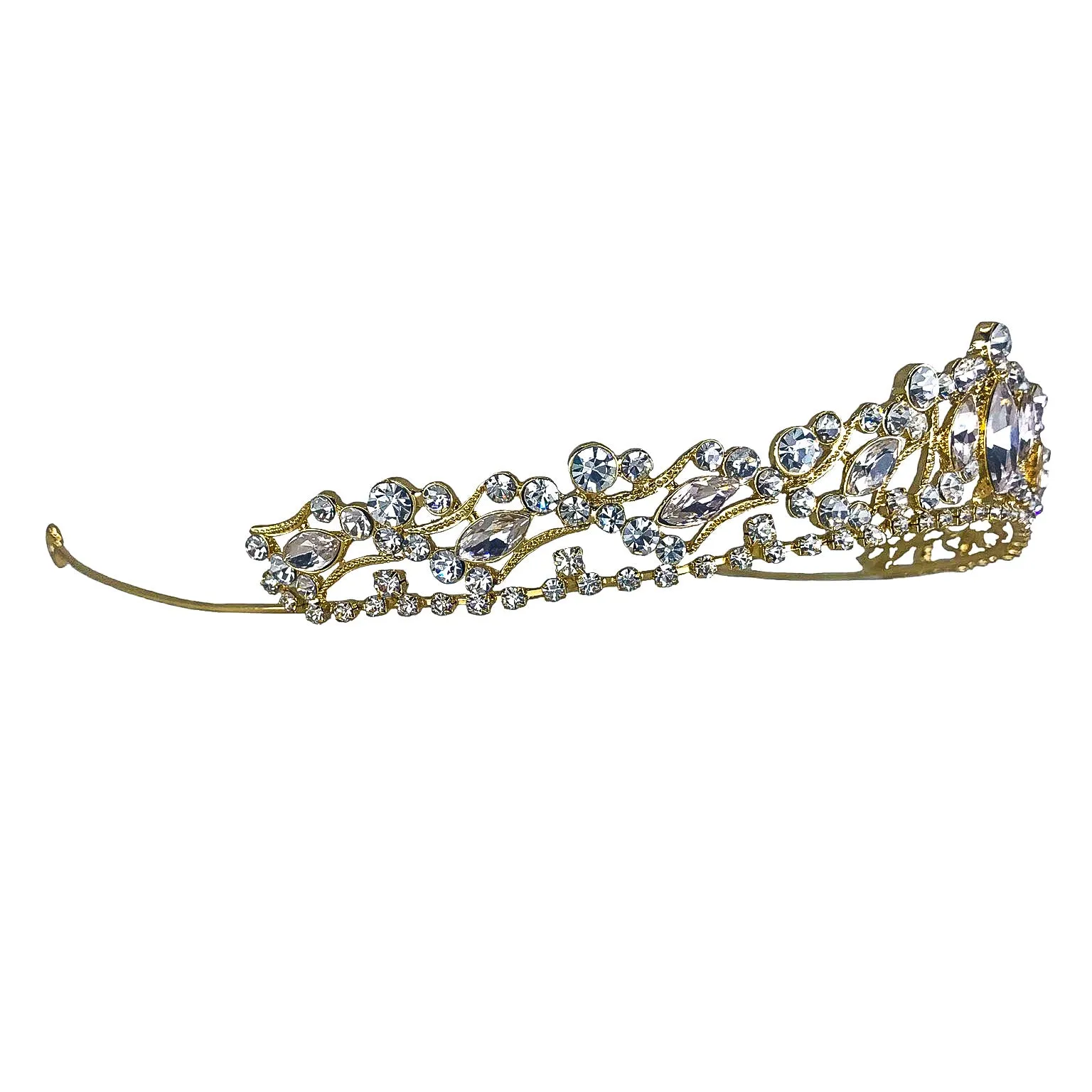 Claudia Marquise Crystal Gold Tiara