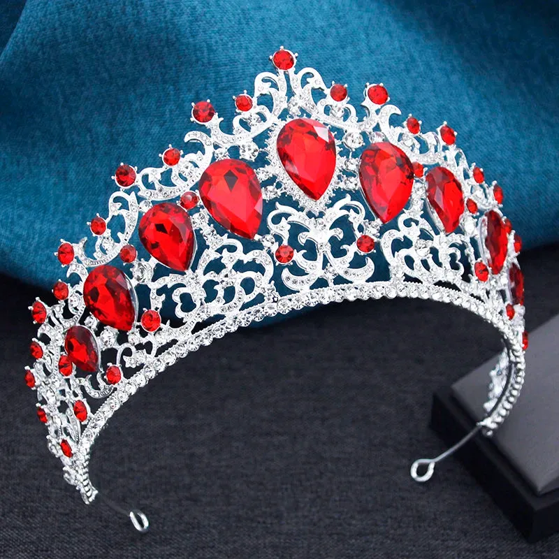 Colorful Crystal Tiaras for Women Party Wedding Pageant Hair Crown Accessory