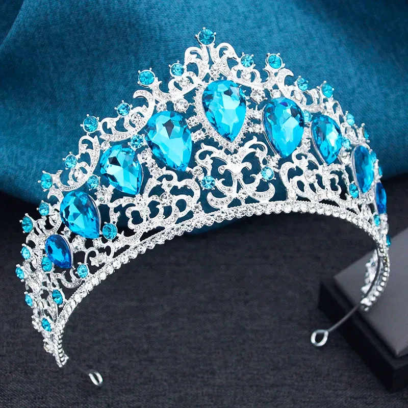 Colorful Crystal Tiaras for Women Party Wedding Pageant Hair Crown Accessory