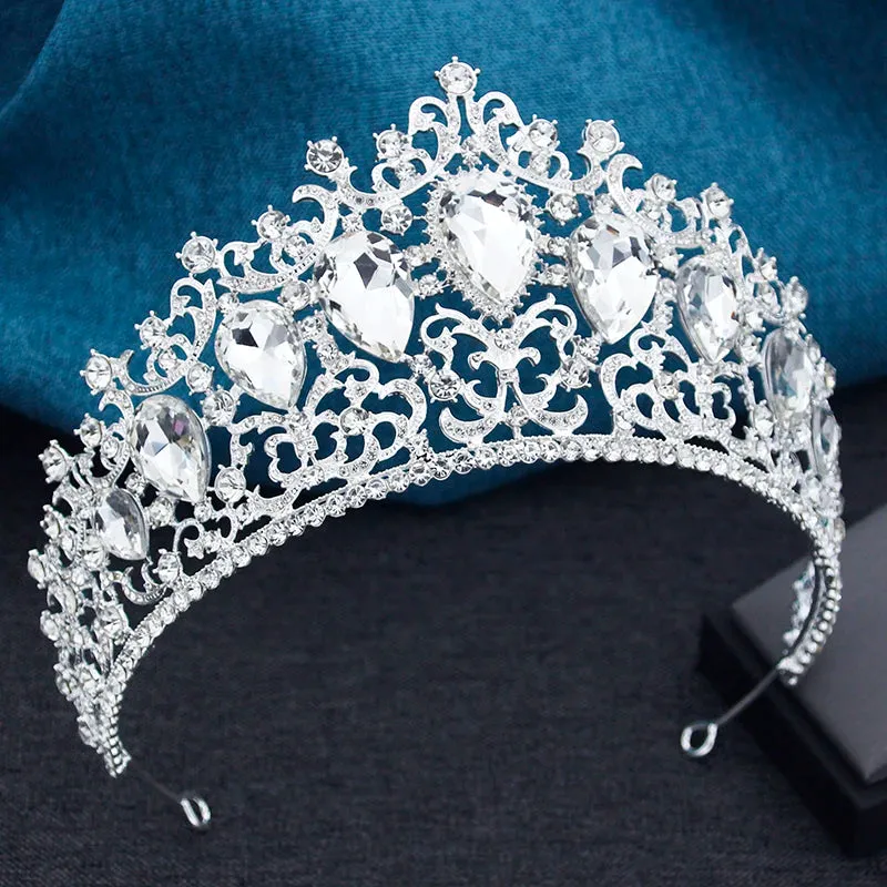 Colorful Crystal Tiaras for Women Party Wedding Pageant Hair Crown Accessory