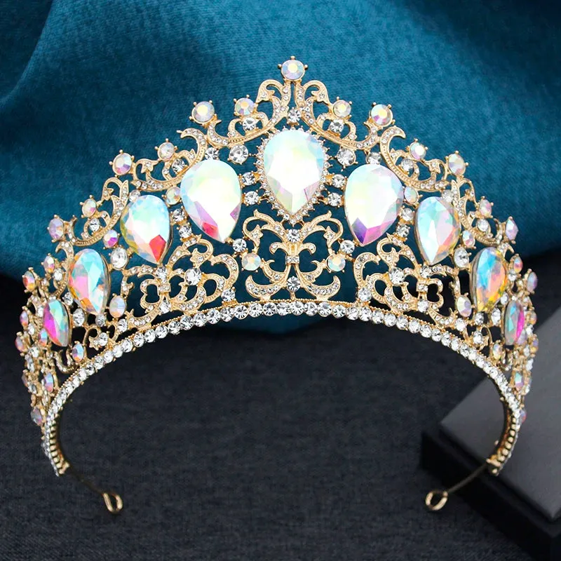 Colorful Crystal Tiaras for Women Party Wedding Pageant Hair Crown Accessory