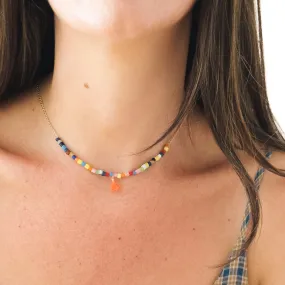 Colorful Fair Trade Recycled Seed Bead Necklace