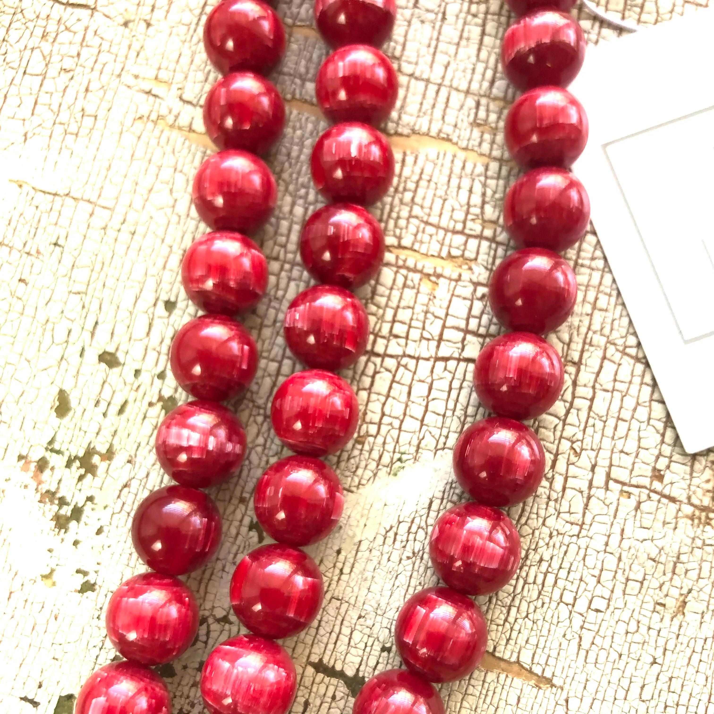 Cranberry Matrix Beaded Morgan Necklace