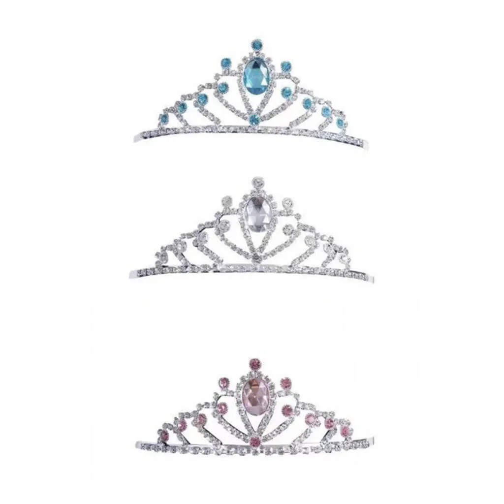 Crystal Rhinestone Tiara Mix Pink/White/Blue