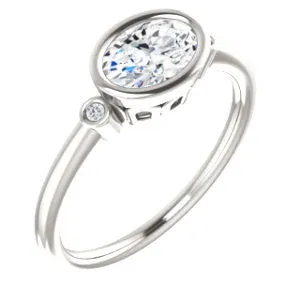 Cubic Zirconia Engagement Ring- The Analise (Customizable Oval Cut)