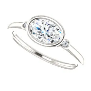 Cubic Zirconia Engagement Ring- The Analise (Customizable Oval Cut)