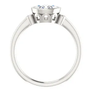 Cubic Zirconia Engagement Ring- The Analise (Customizable Oval Cut)