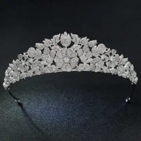 Cubic Zirconia Flower Wedding Bridal Tiara Hair Accessories CH10217