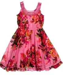 Cupcakes and Pastries Girls Floral Print dress with beaded neckline