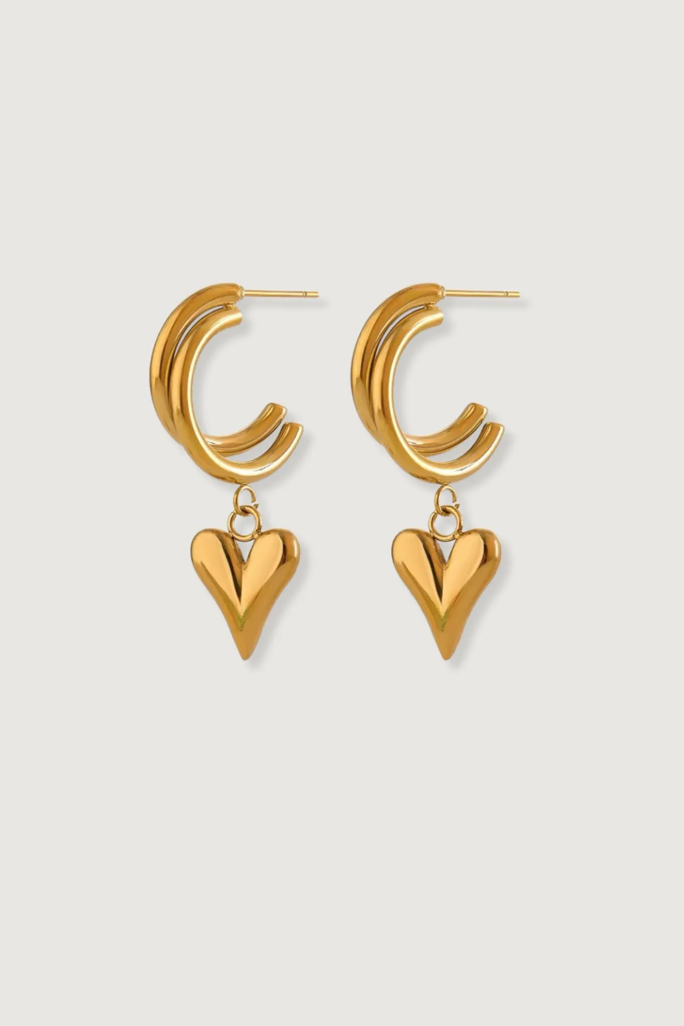 CUPID HEART EARRINGS GOLD