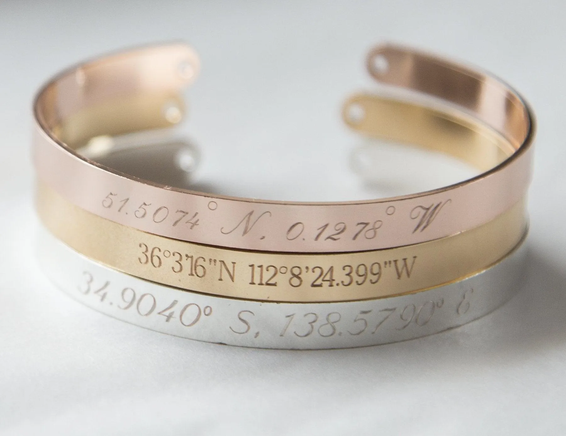 Custom Coordinates Bracelet, Custom Coordinates Cuff, Personalized