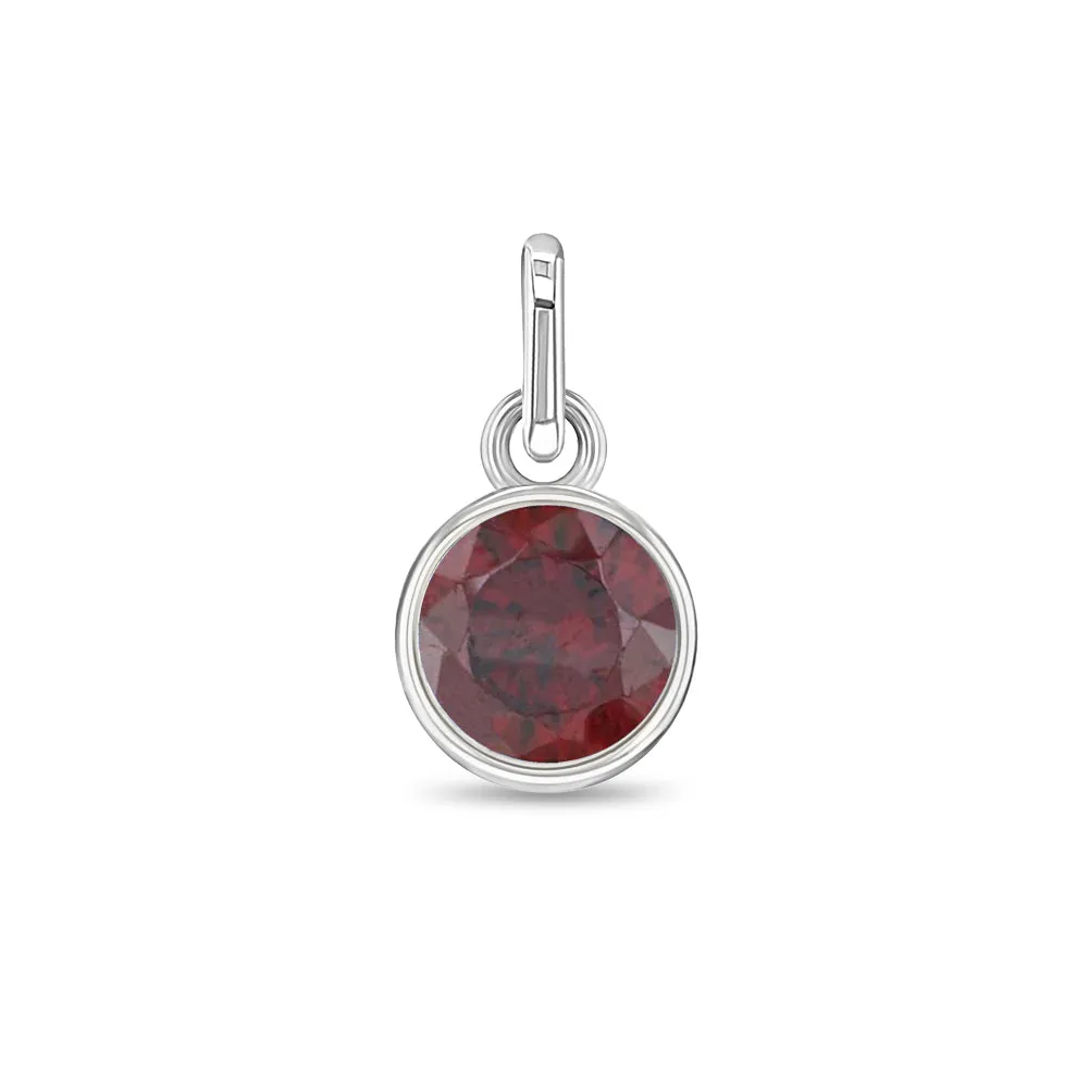 CZ Birthstone Charm January – Garnet Kids / Children's / Girls for Charm Bracelet - Sterling Silver