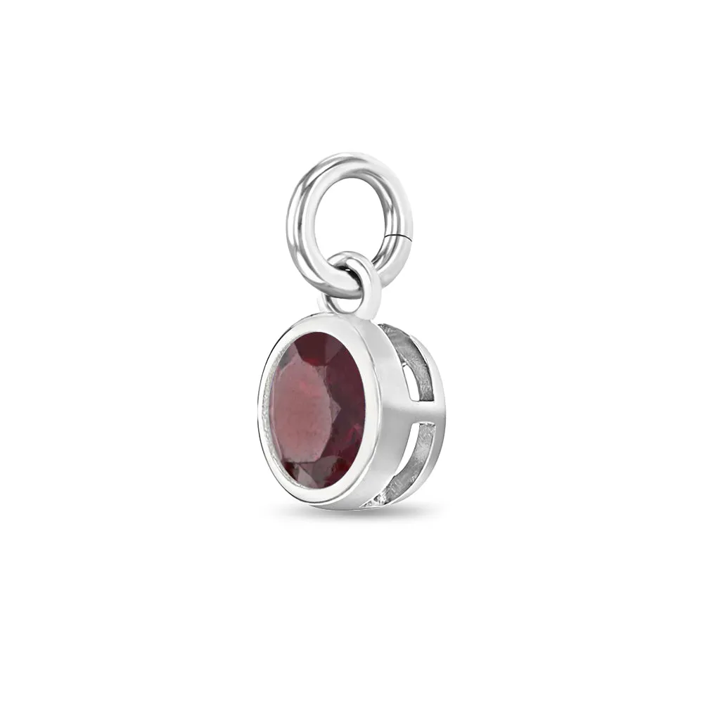 CZ Birthstone Charm January – Garnet Kids / Children's / Girls for Charm Bracelet - Sterling Silver