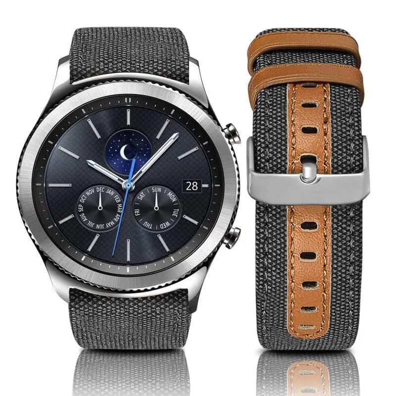 Denim & Leather Watch Straps Compatible with the OnePlus Watch