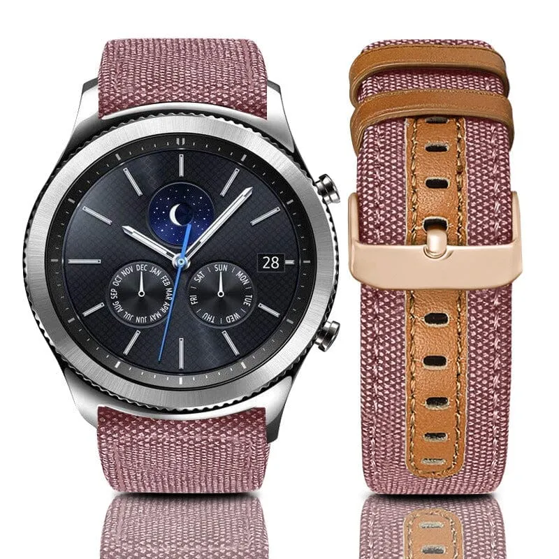 Denim & Leather Watch Straps Compatible with the OnePlus Watch