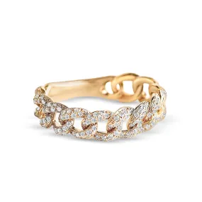 DIAMOND CHAIN LINK MOVEABLE RING