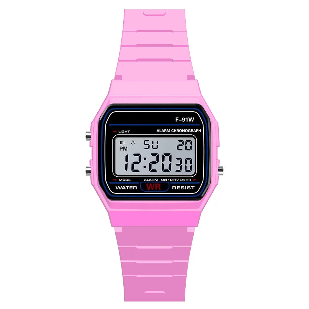 Digital Display Waterproof Round Watch  Children Electronic Watch