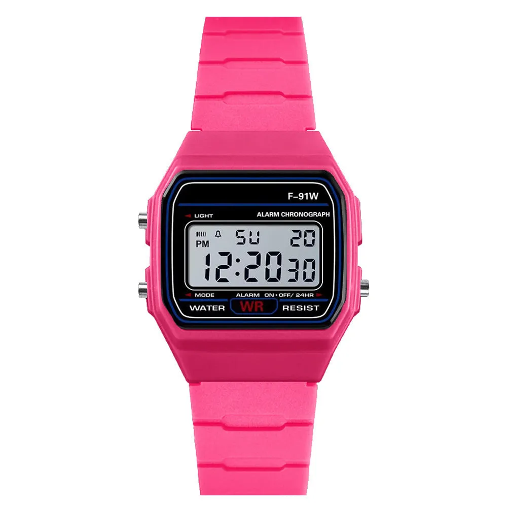 Digital Display Waterproof Round Watch  Children Electronic Watch