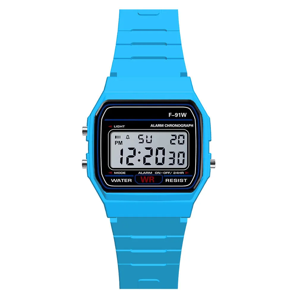 Digital Display Waterproof Round Watch  Children Electronic Watch