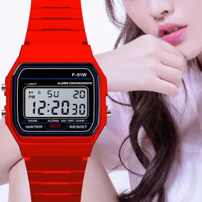 Digital Display Waterproof Round Watch  Children Electronic Watch