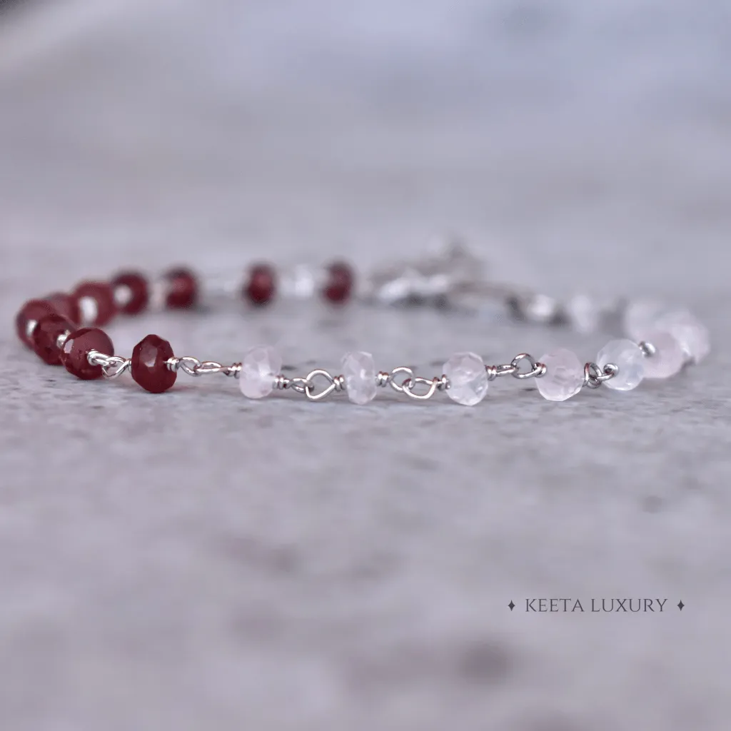 Divine Emotions  - Rose Quartz & Garnet Bracelets